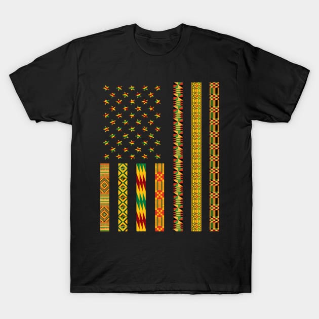 African Kente Fabric Usa Dashiki T-Shirt by HypeRamen